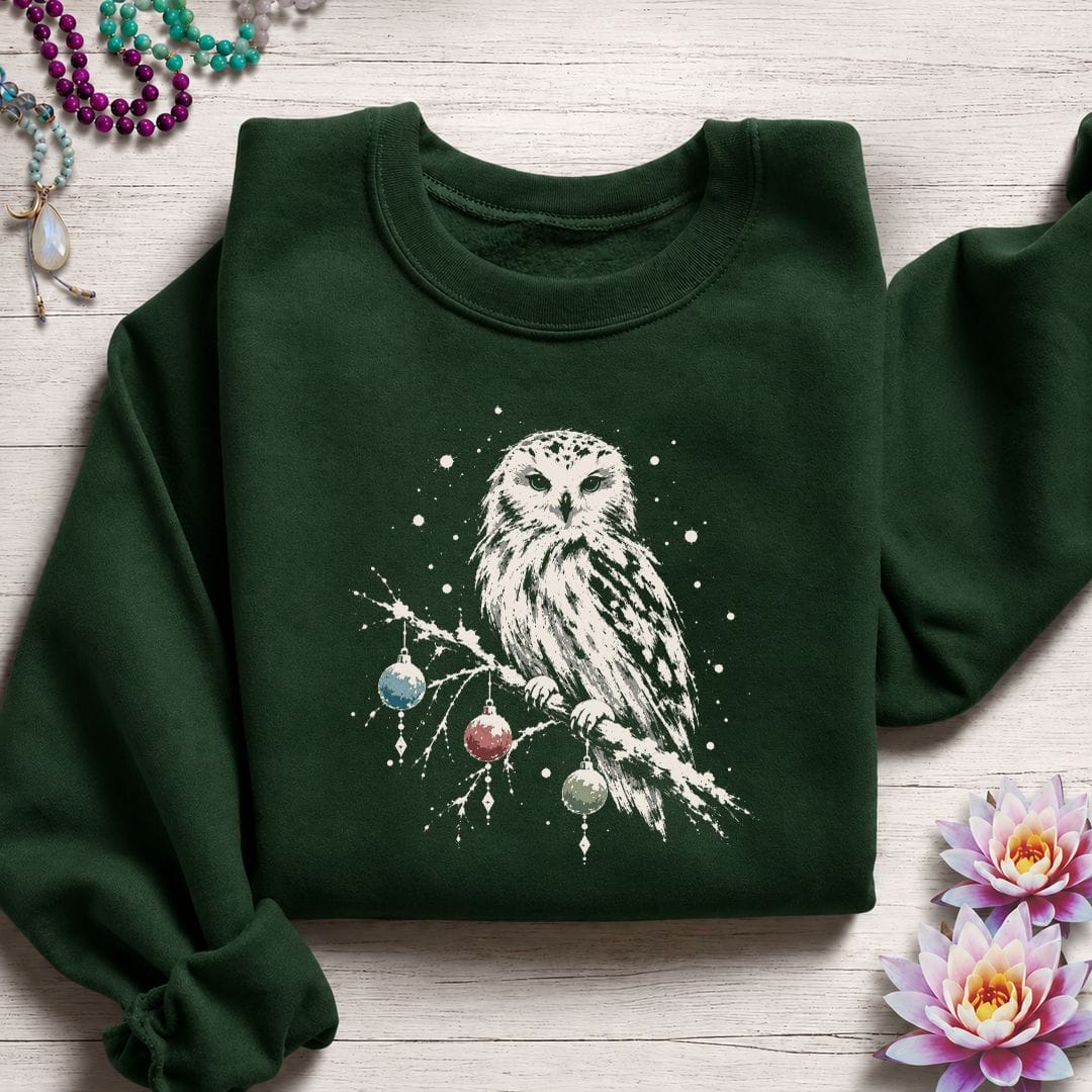 Winterland Owl Sweatshirt Forest Green
