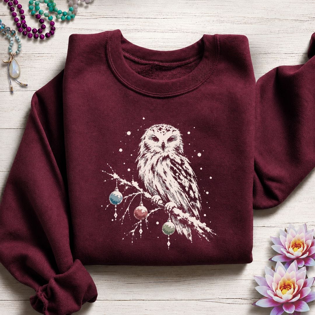 Winterland Owl Sweatshirt Maroon