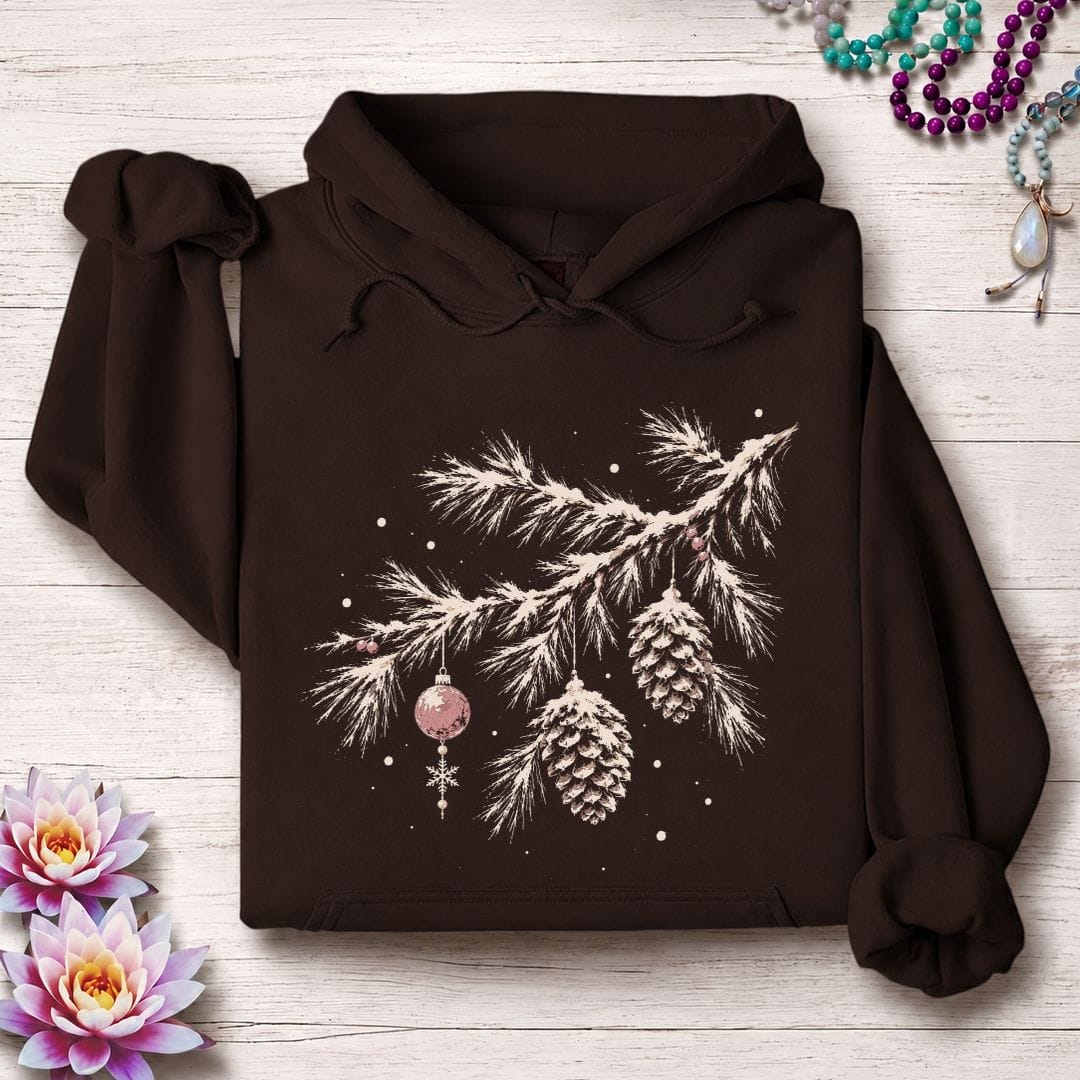 Winterland Pine Hoodie Dark Chocolate
