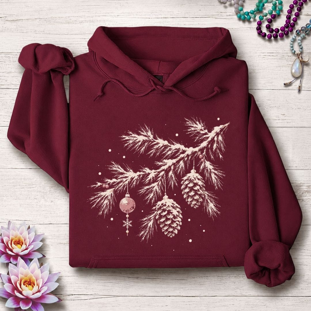 Winterland Pine Hoodie Maroon
