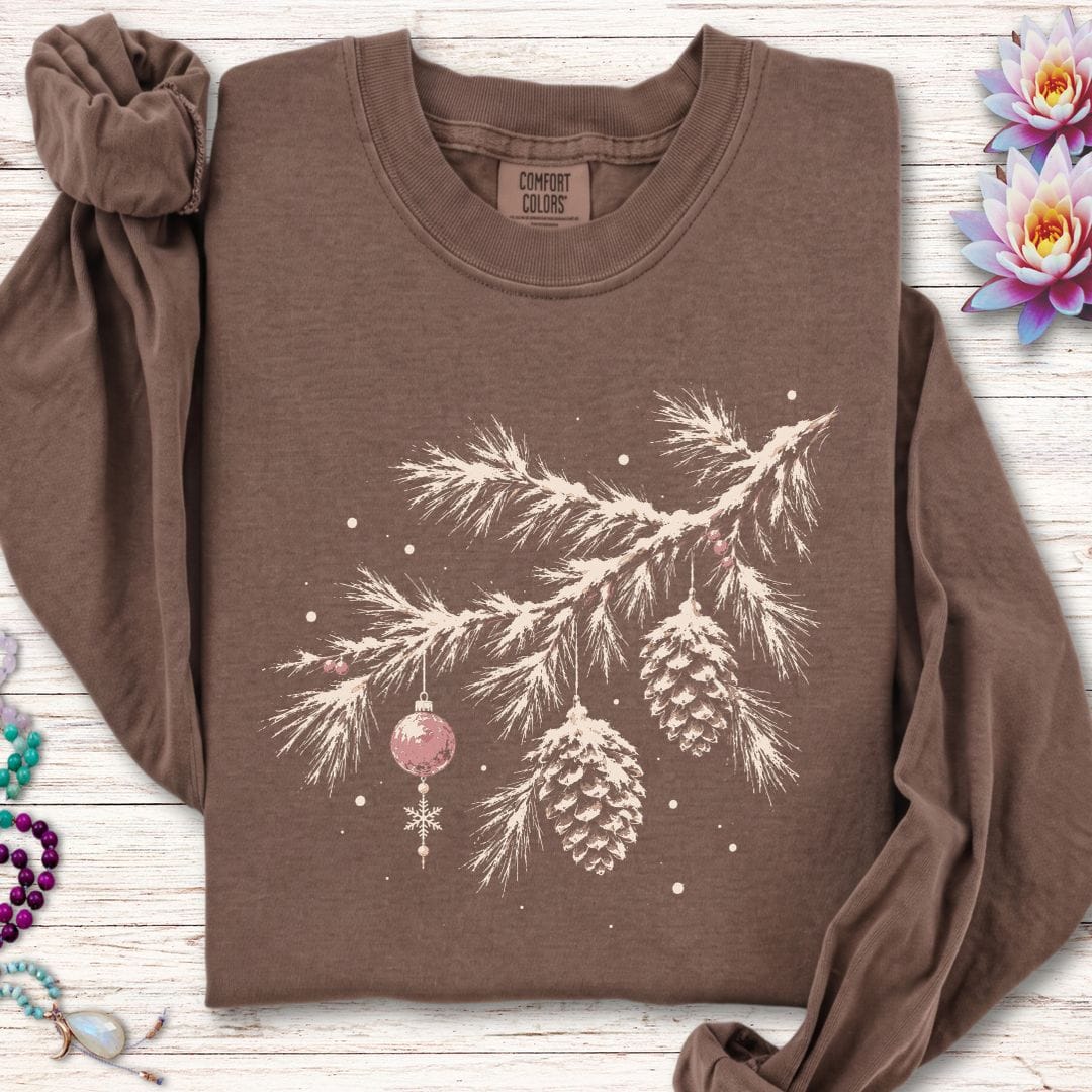 Winterland Pine Long Sleeve Tee Espresso