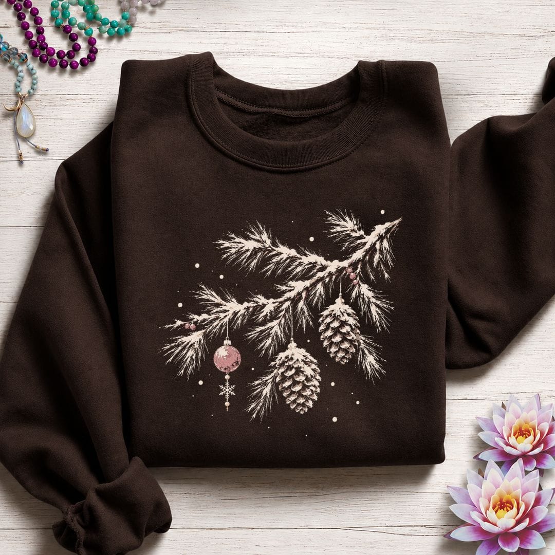 Winterland Pine Sweatshirt Dark Chocolate