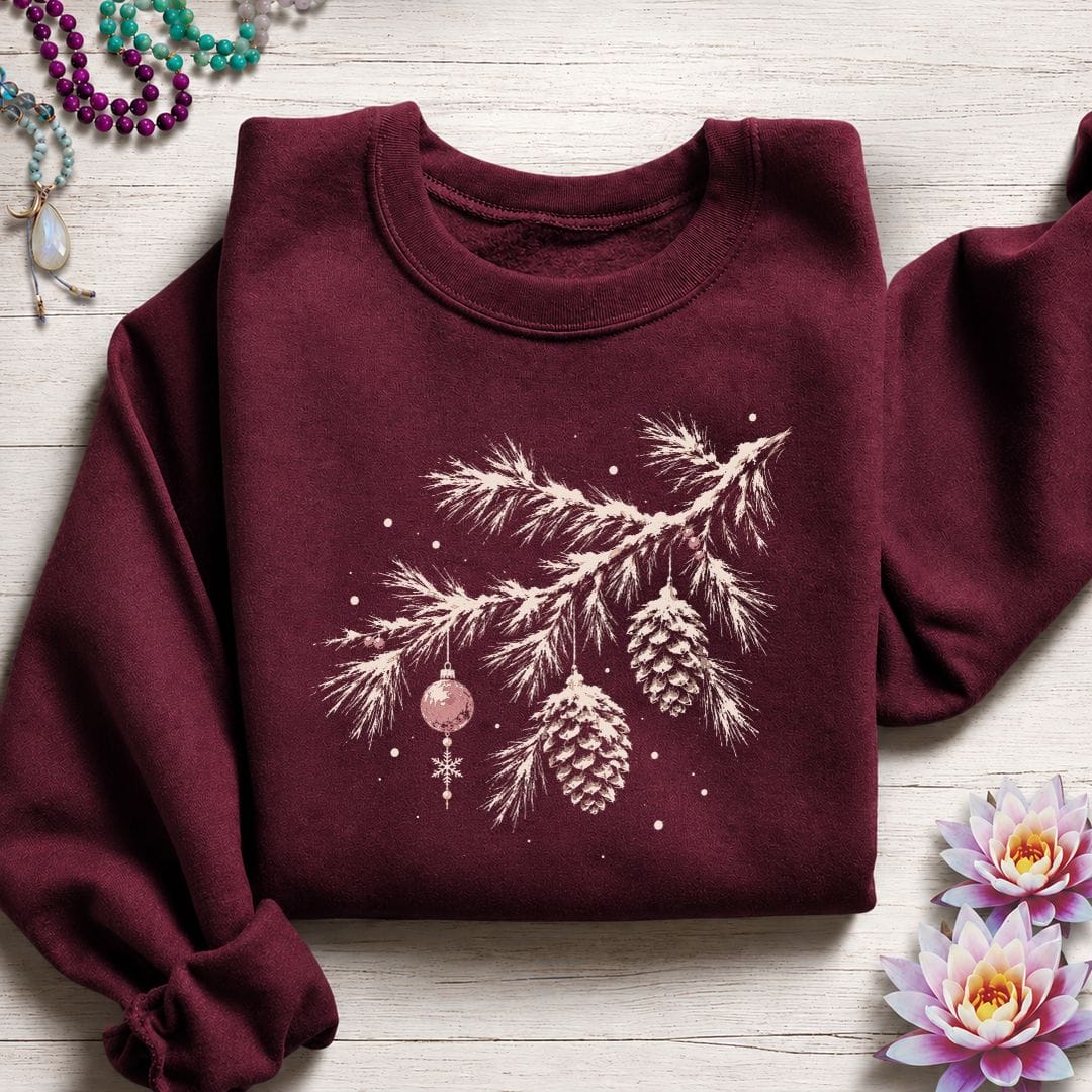 Winterland Pine Sweatshirt Maroon