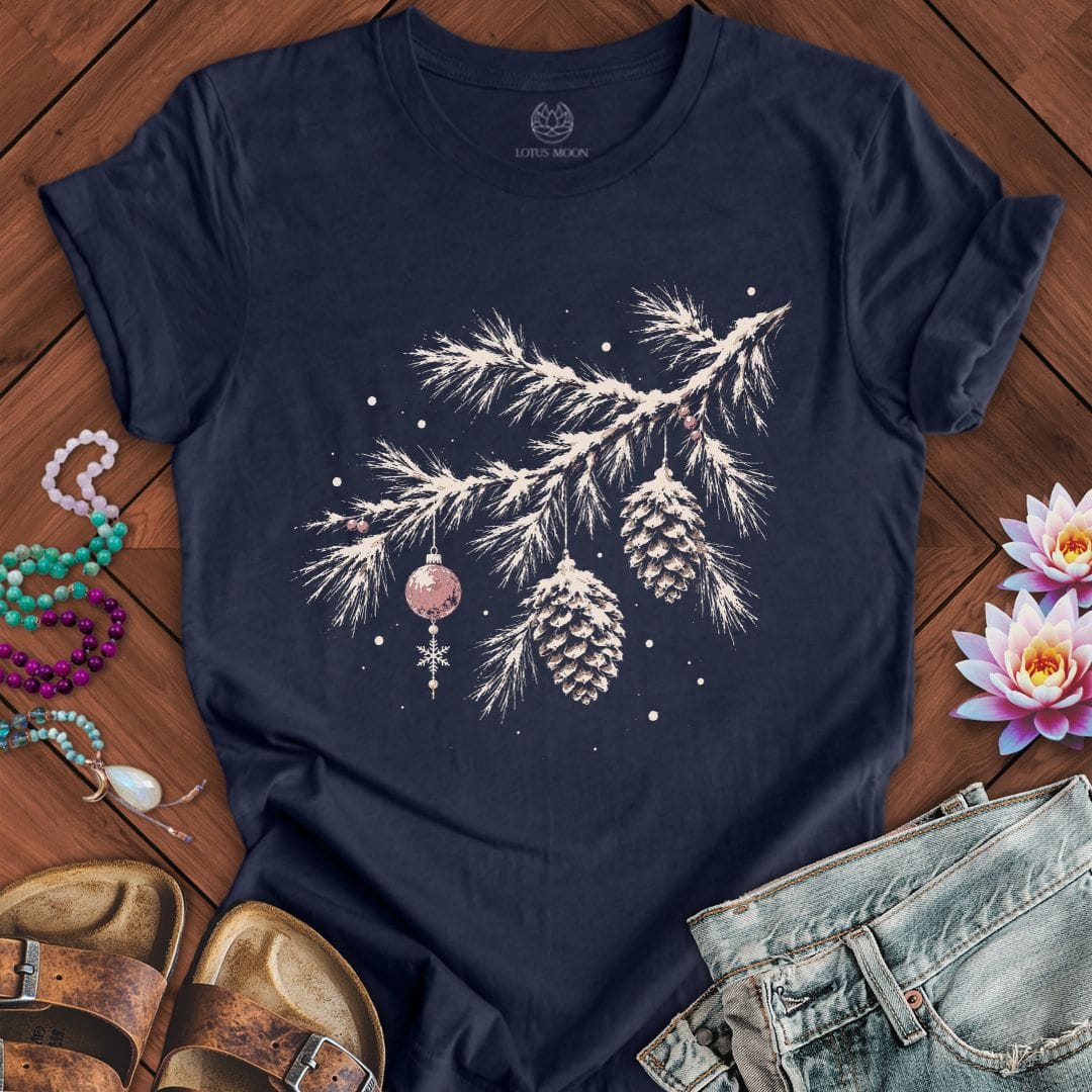 Winterland Pine Tee Heather Midnight Navy