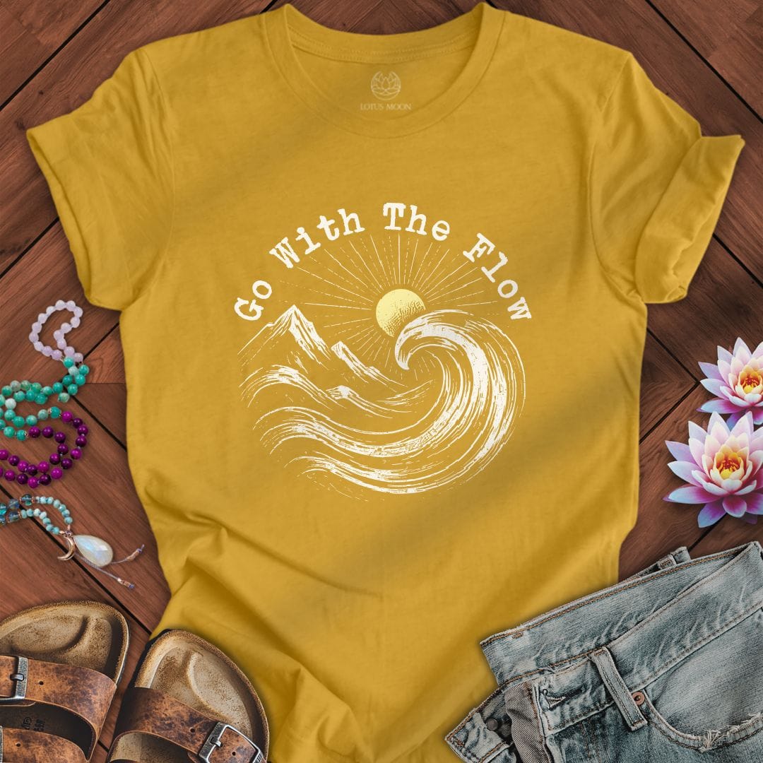 Printify T-Shirt With The Flow Tee Heather Mustard / S