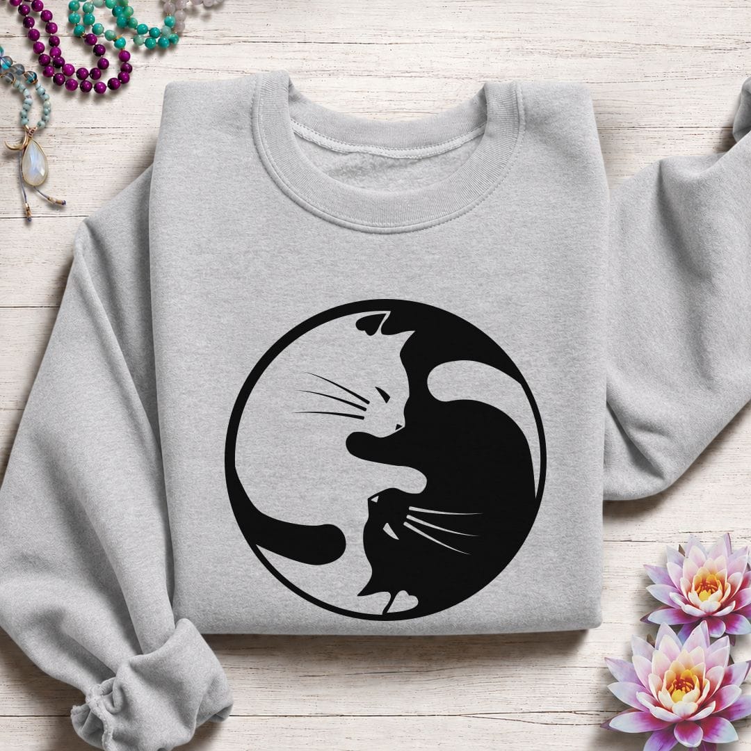 Yin Yang Cats Sweatshirt Sport Grey