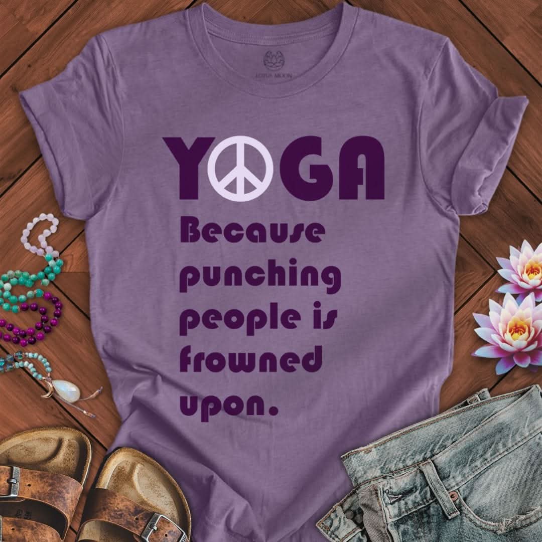 Yoga Instead Tee Heather Purple