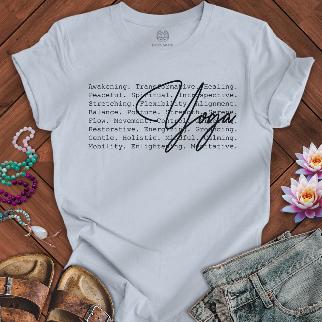 Yoga Text Tee Light Blue