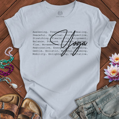 Yoga Text Tee Light Blue