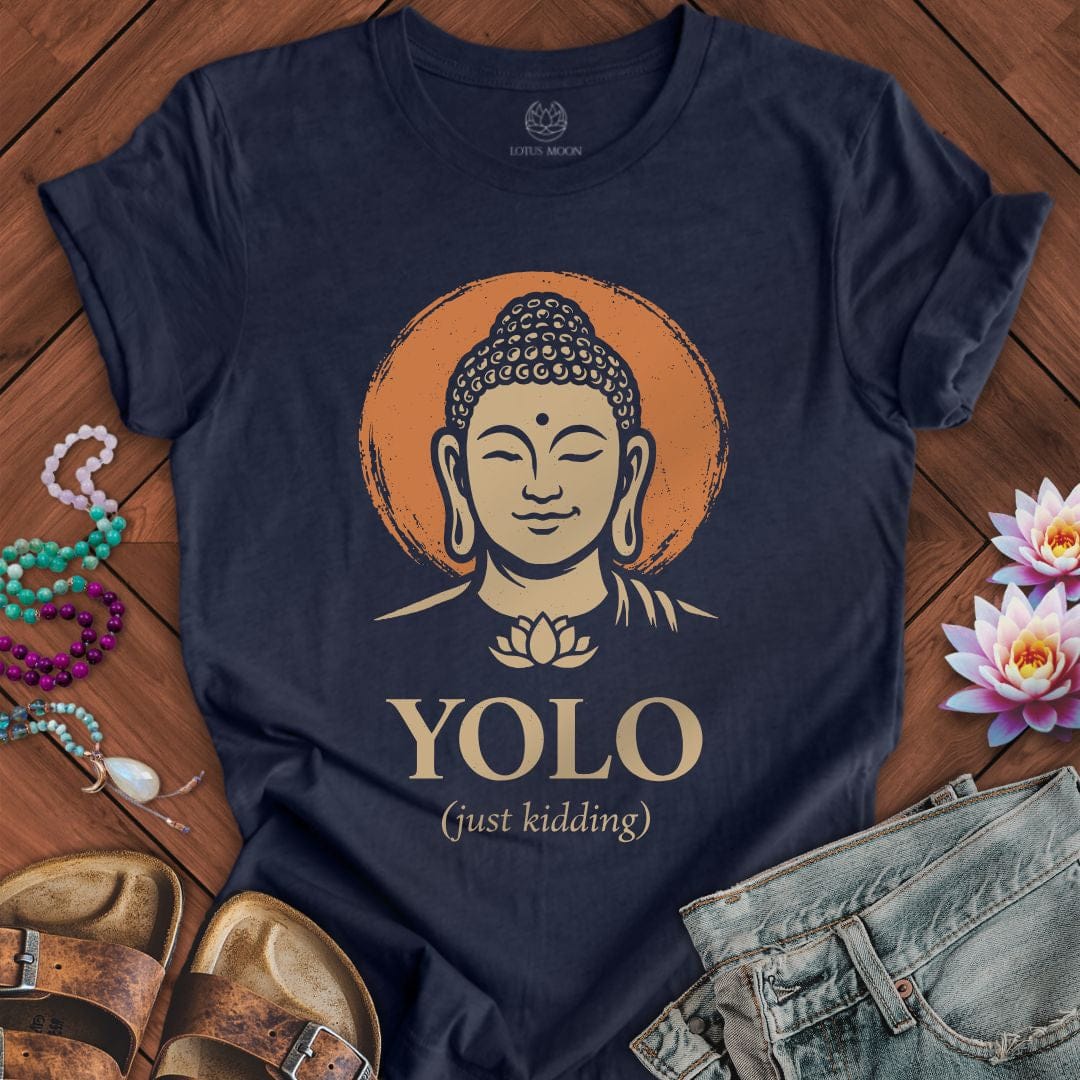 YOLO Tee Heather Midnight Navy