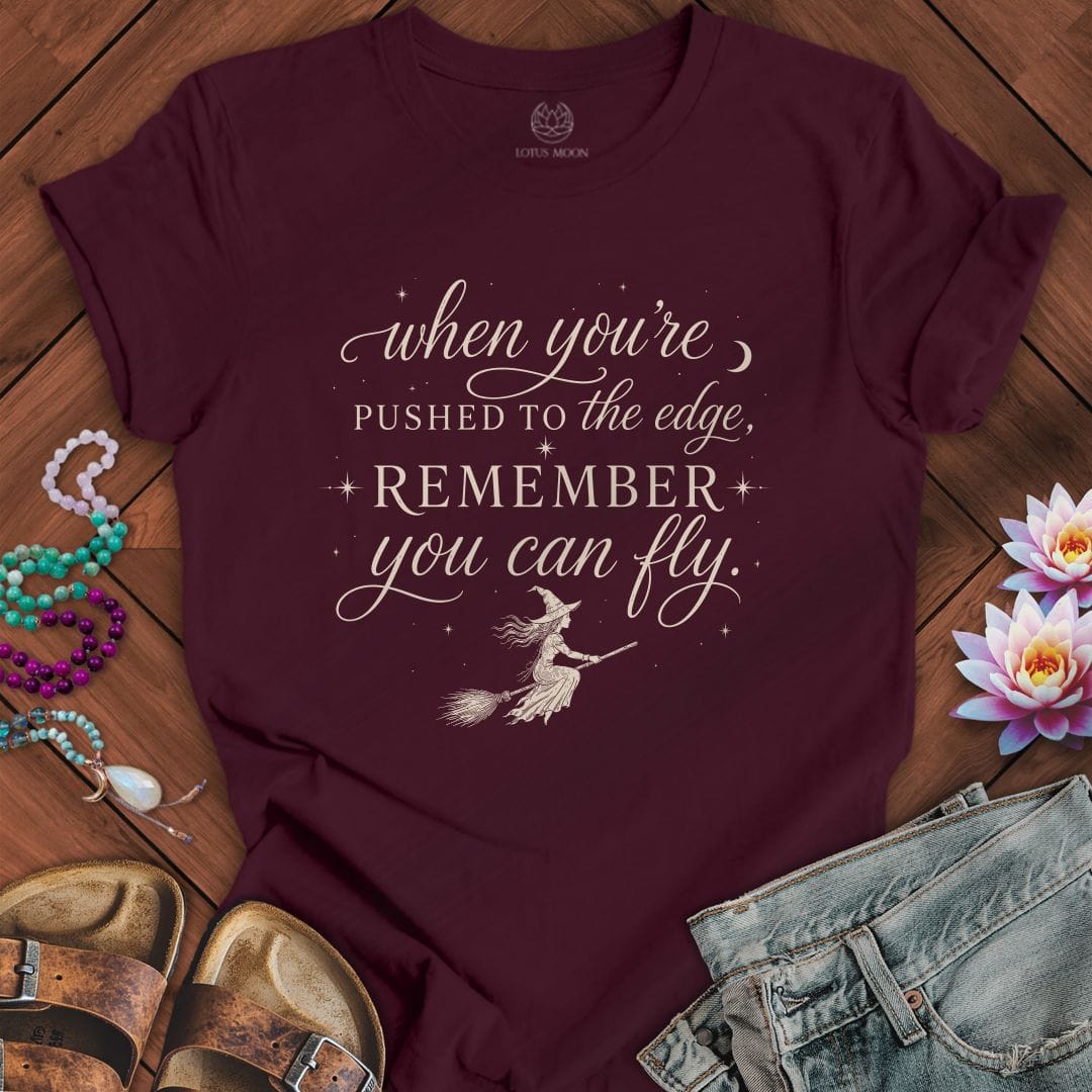 Printify T-Shirt You Can Fly Tee Maroon / S