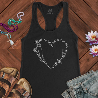You Grow Girl Tank Solid Black