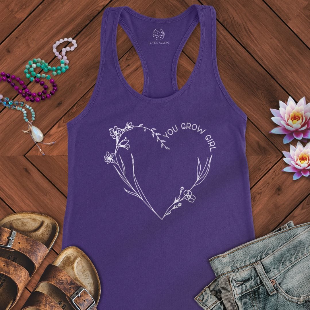 You Grow Girl Tank Solid Purple Rush