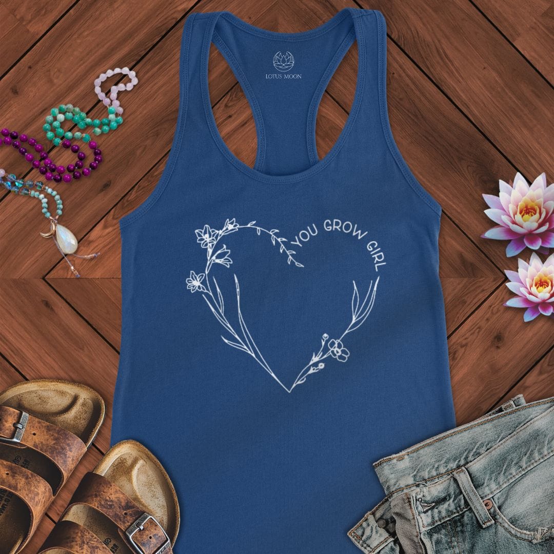 You Grow Girl Tank Solid Royal