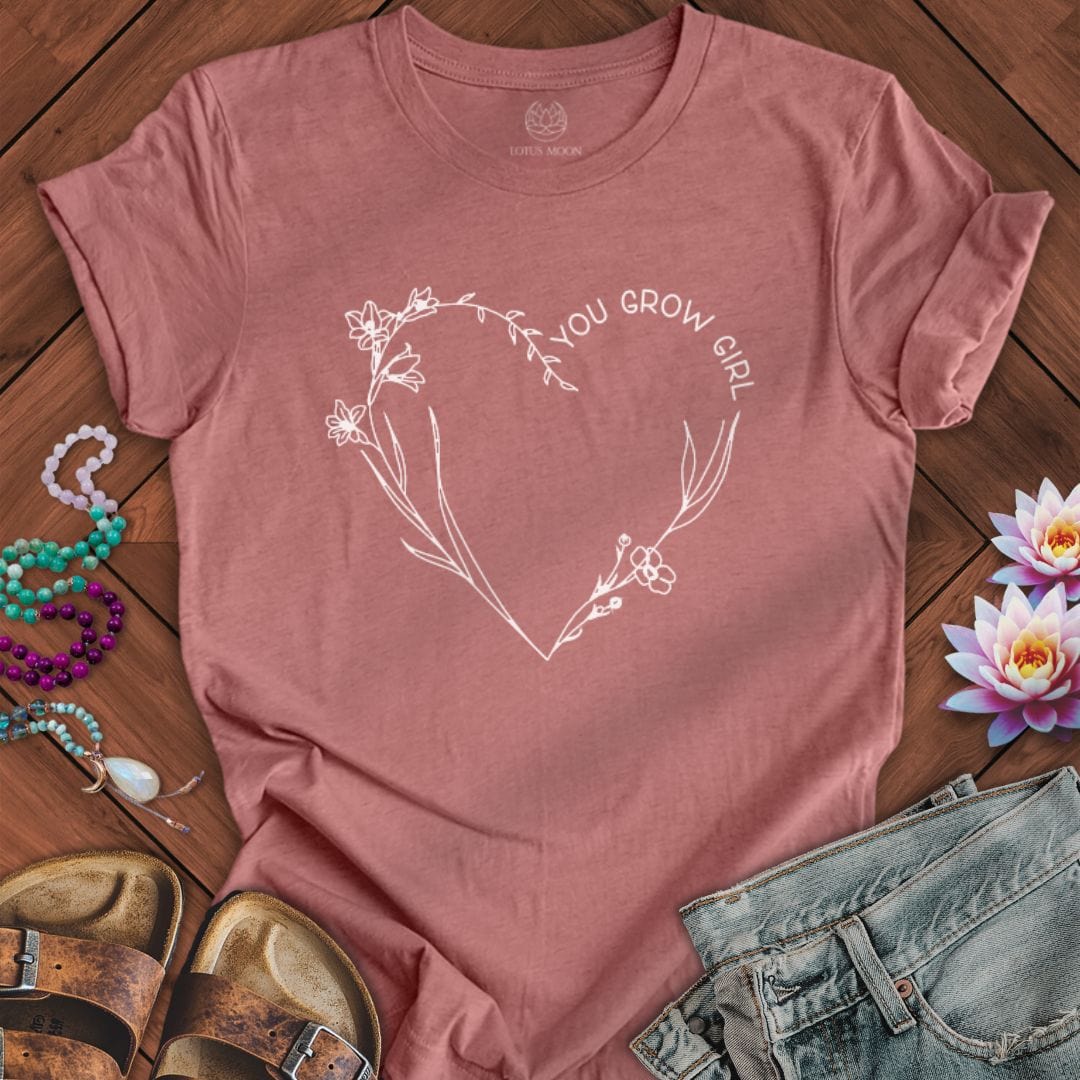You Grow Girl Tee Heather Mauve