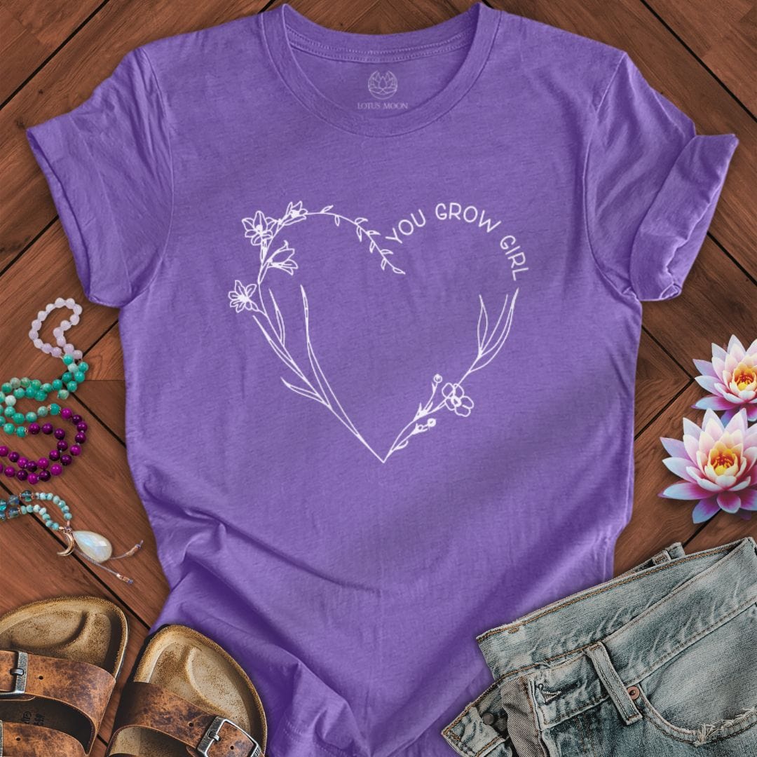 You Grow Girl Tee Heather Team Purple