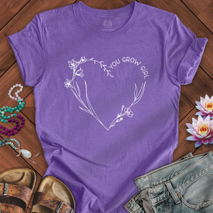 You Grow Girl Tee Heather Team Purple