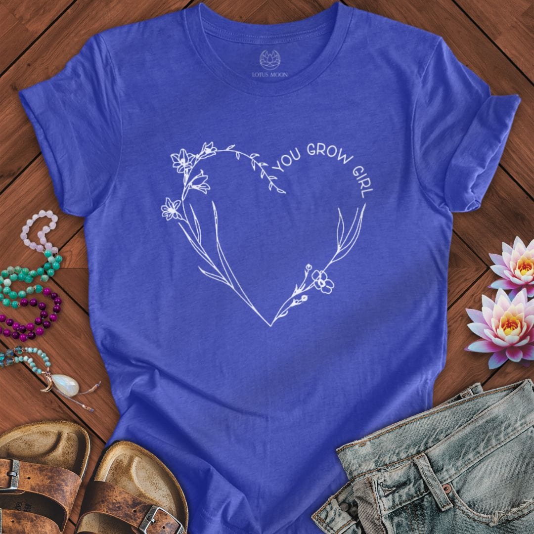 You Grow Girl Tee Heather True Royal