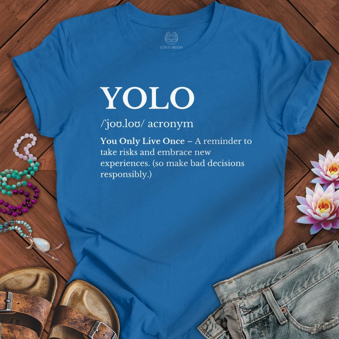 Printify T-Shirt You Only Live Once Tee Columbia Blue / S
