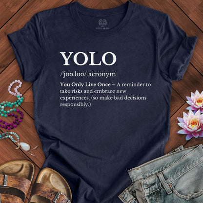 Printify T-Shirt You Only Live Once Tee Heather Midnight Navy / S