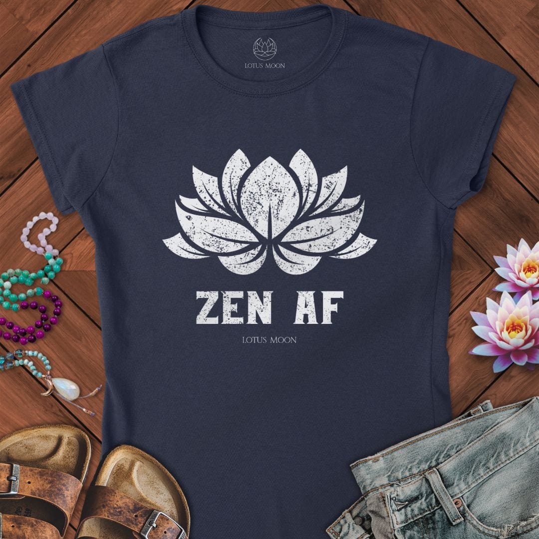 Zen AF Lotus Fitted Tee Navy