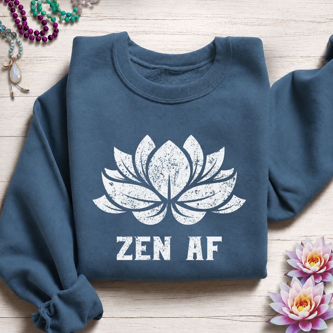 Zen AF Lotus Sweatshirt Indigo Blue