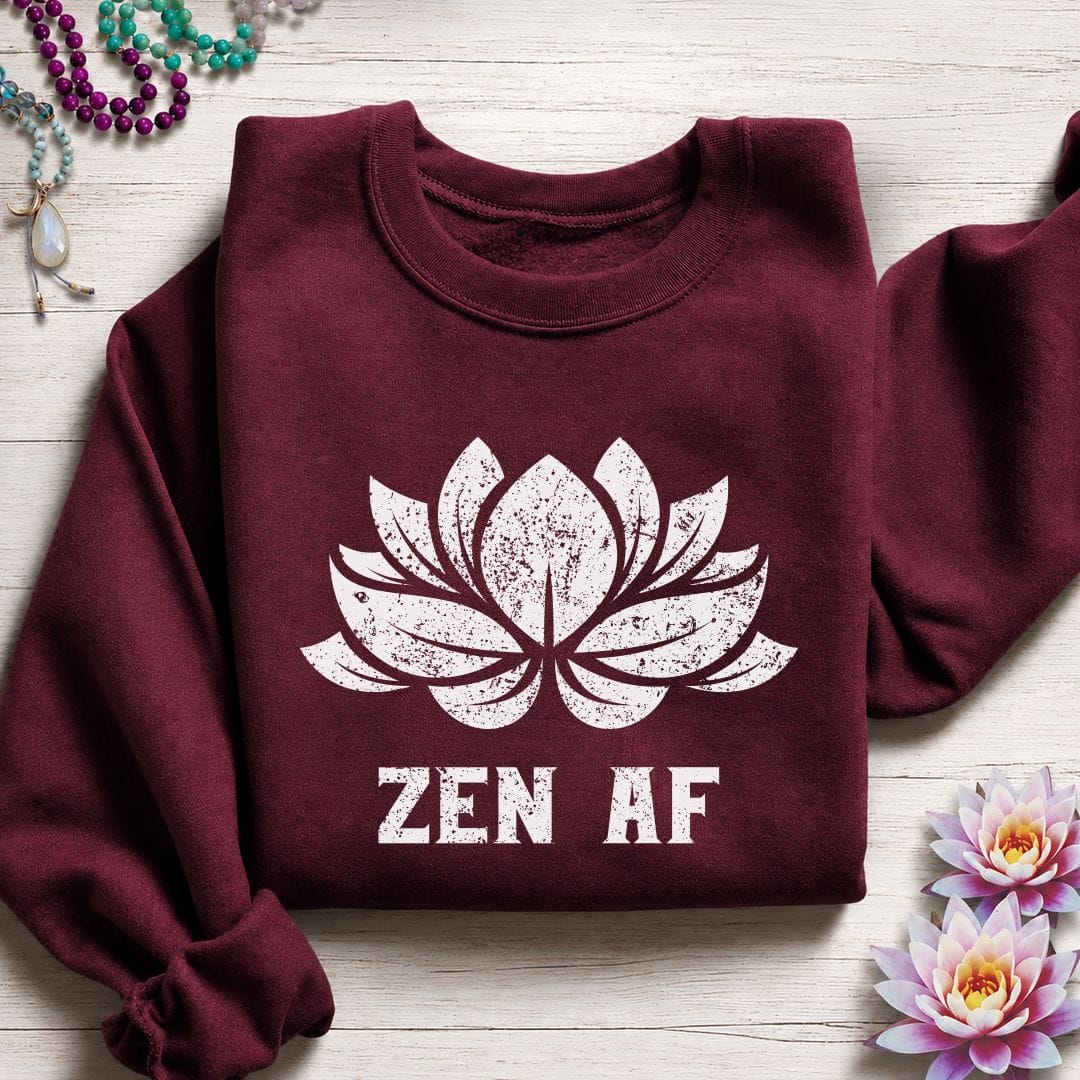Zen AF Lotus Sweatshirt Maroon