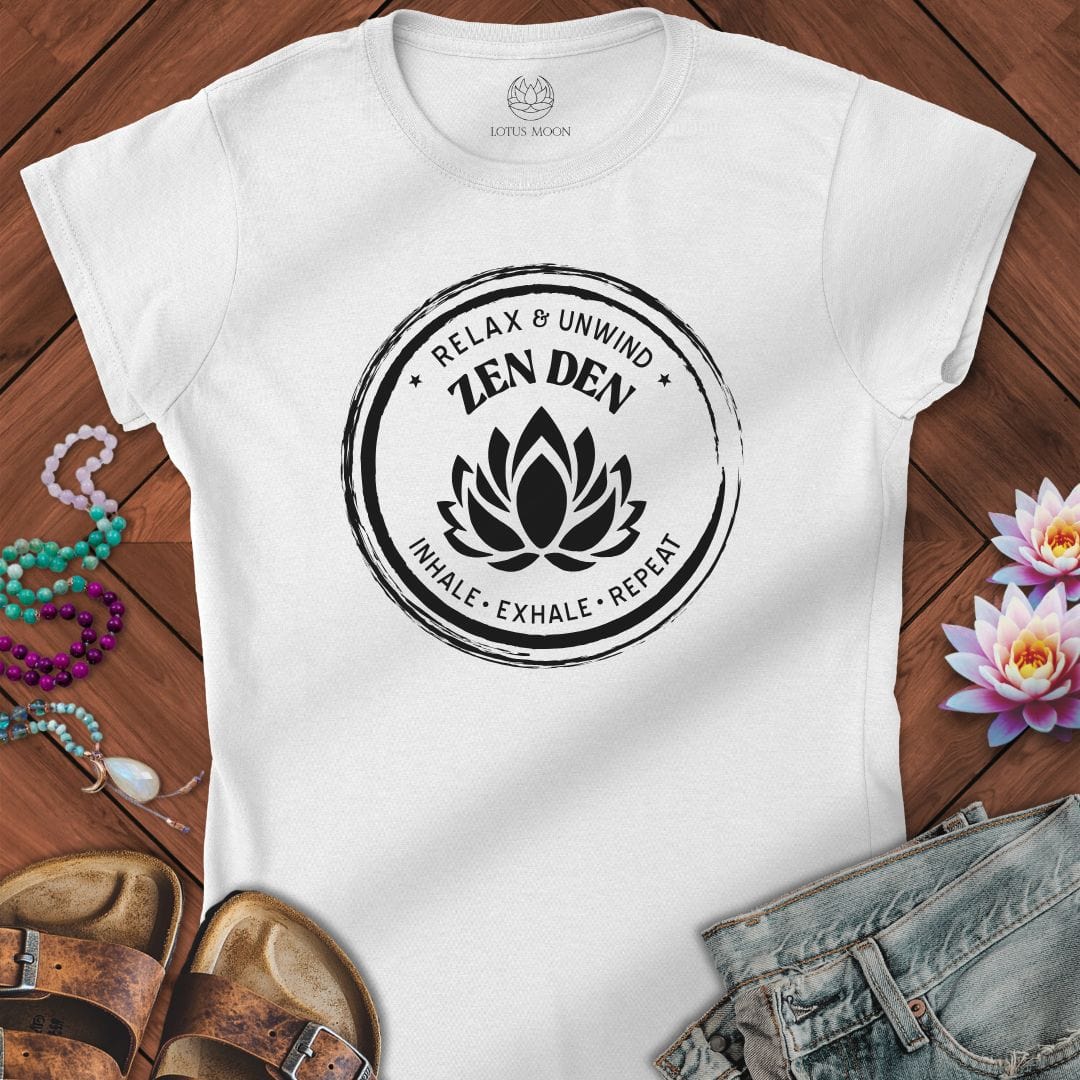 Zen Den Fitted Tee White